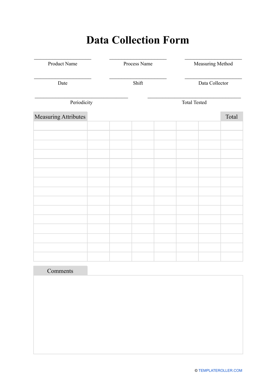 Data Collection Form Fill Out Sign Online And Download PDF Templateroller