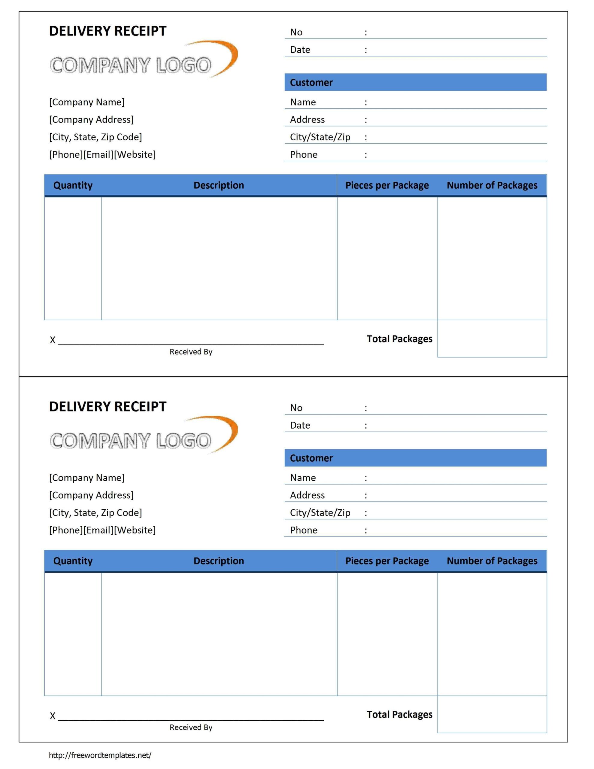 Delivery Receipt Form OFFICETEMPLATES NET