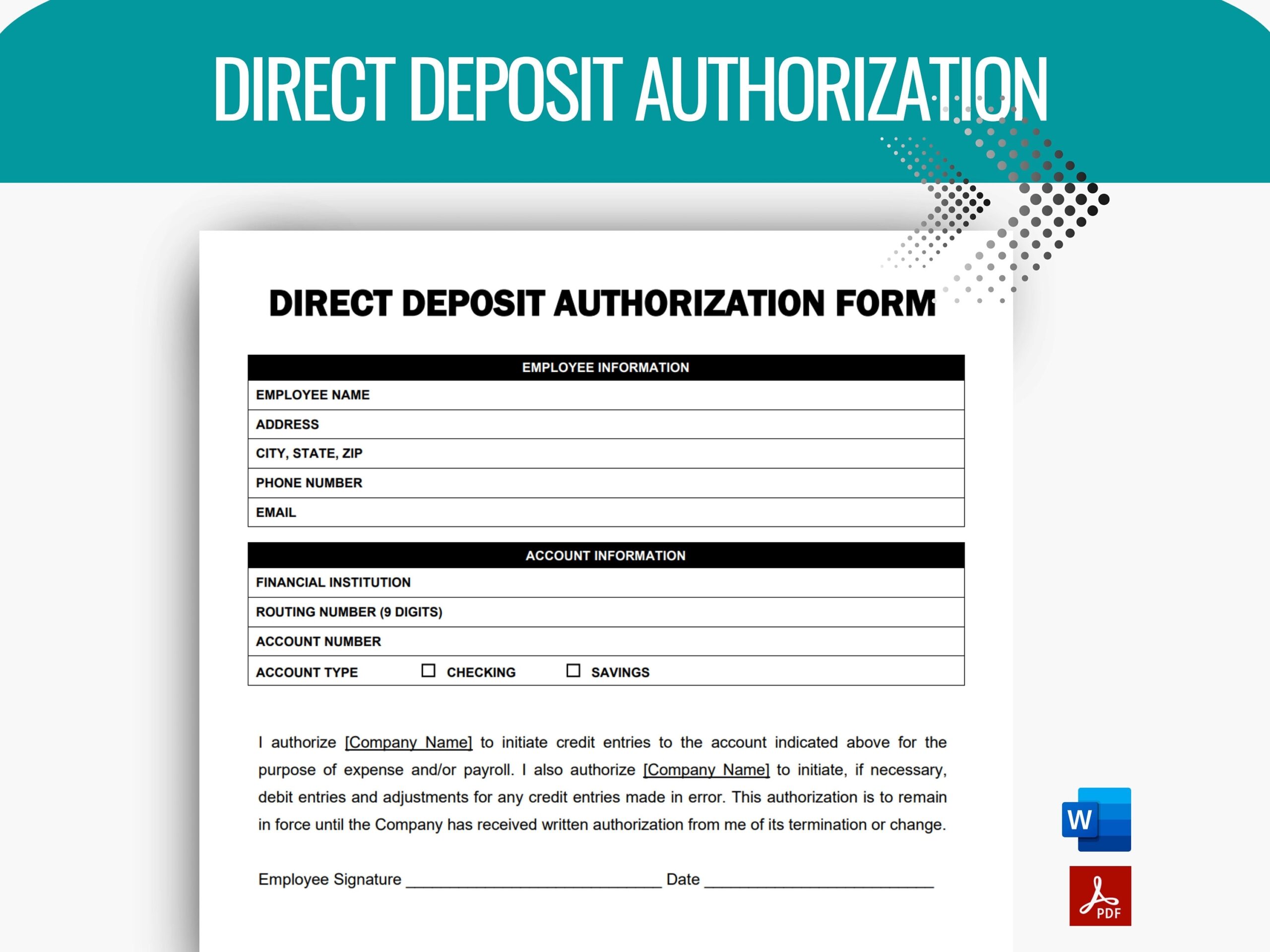 Direc Deposit Slip Template For Payroll