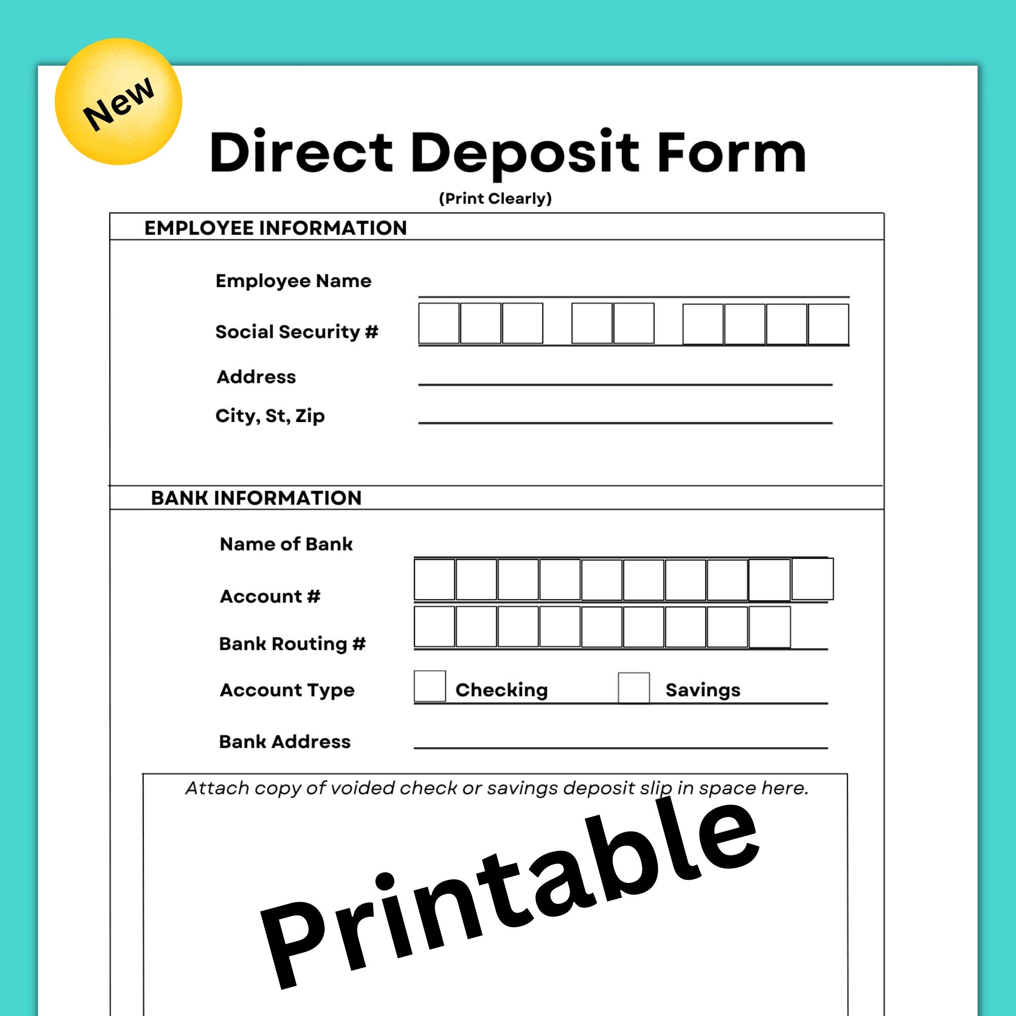 Direct Deposit Form Direct Deposit Authorization Form Small 