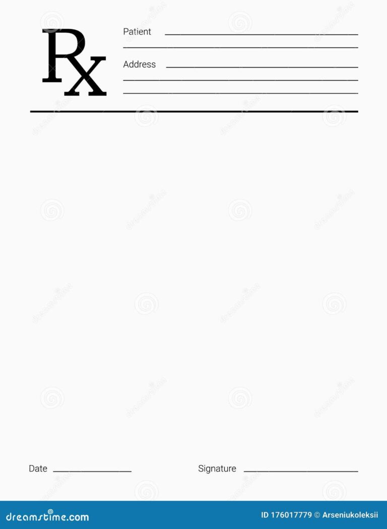 Doctor s Rx Pad Template Stock Vector Illustration Of White 176017779