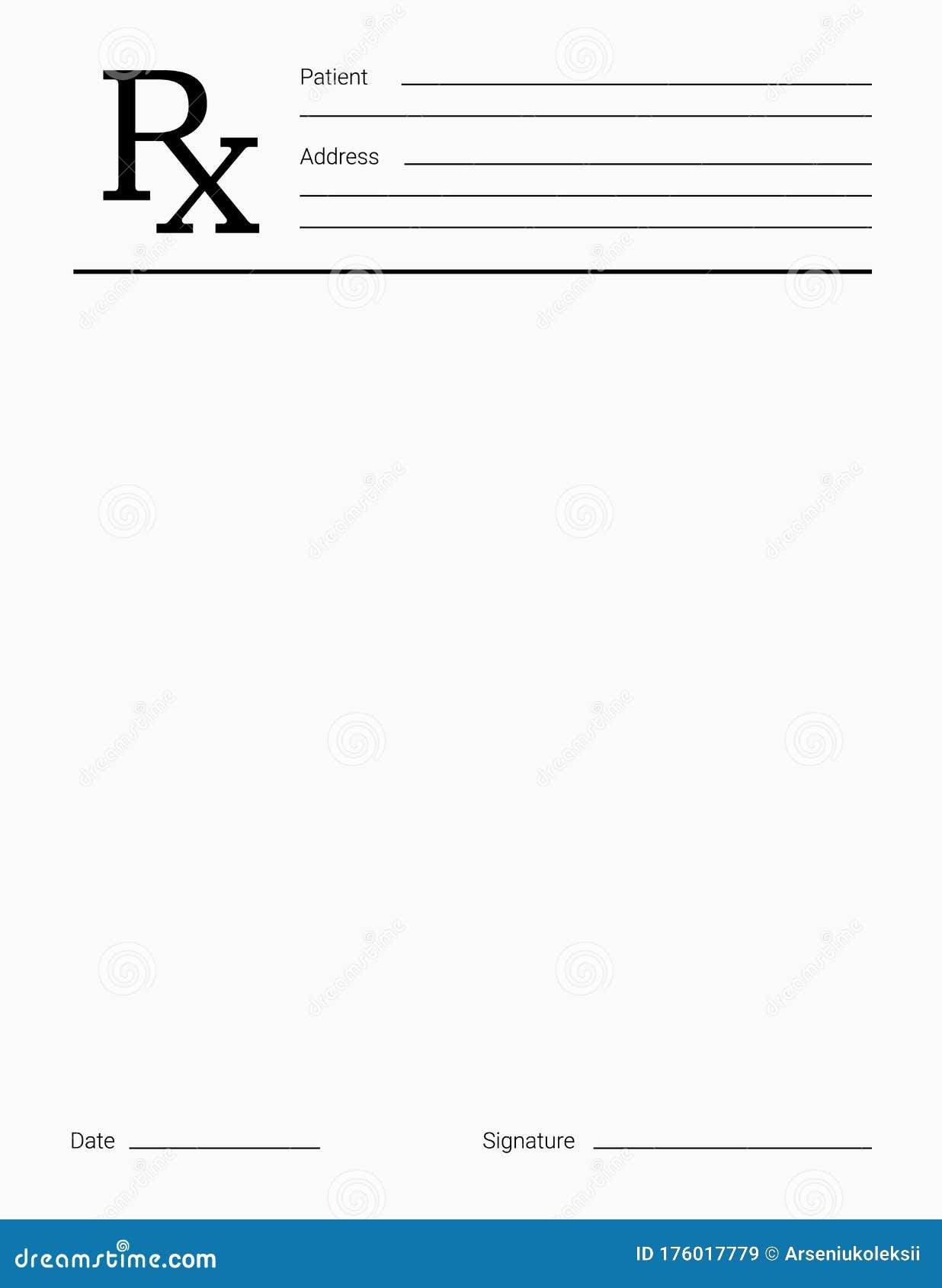 Doctor s Rx Pad Template Stock Vector Illustration Of White 176017779