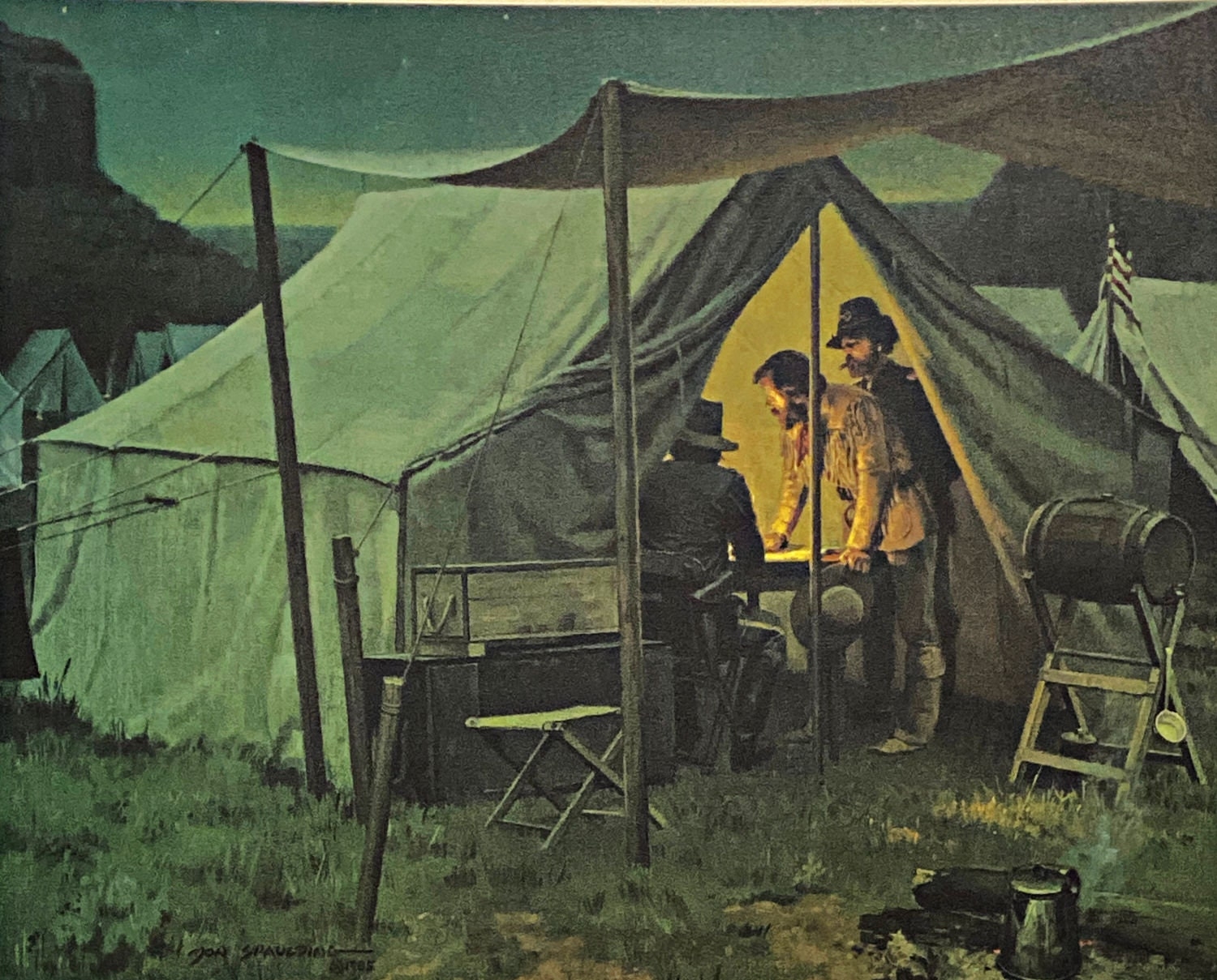 Don Spaulding Civil War Print Ulysses Grant Command Tent S N With Cert 19 5x15 5 Etsy