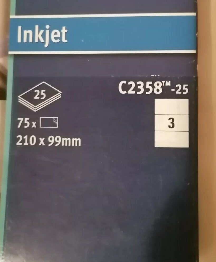 Double Sided Compliment Slips C2358 Avery 260gsm For Inkjets 25 Sheets X 3 EBay UK