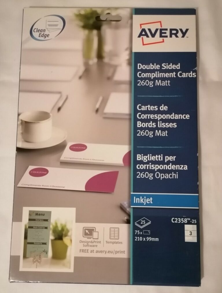 Double Sided Compliment Slips C2358 Avery 260gsm For Inkjets 25 Sheets X 3 EBay UK
