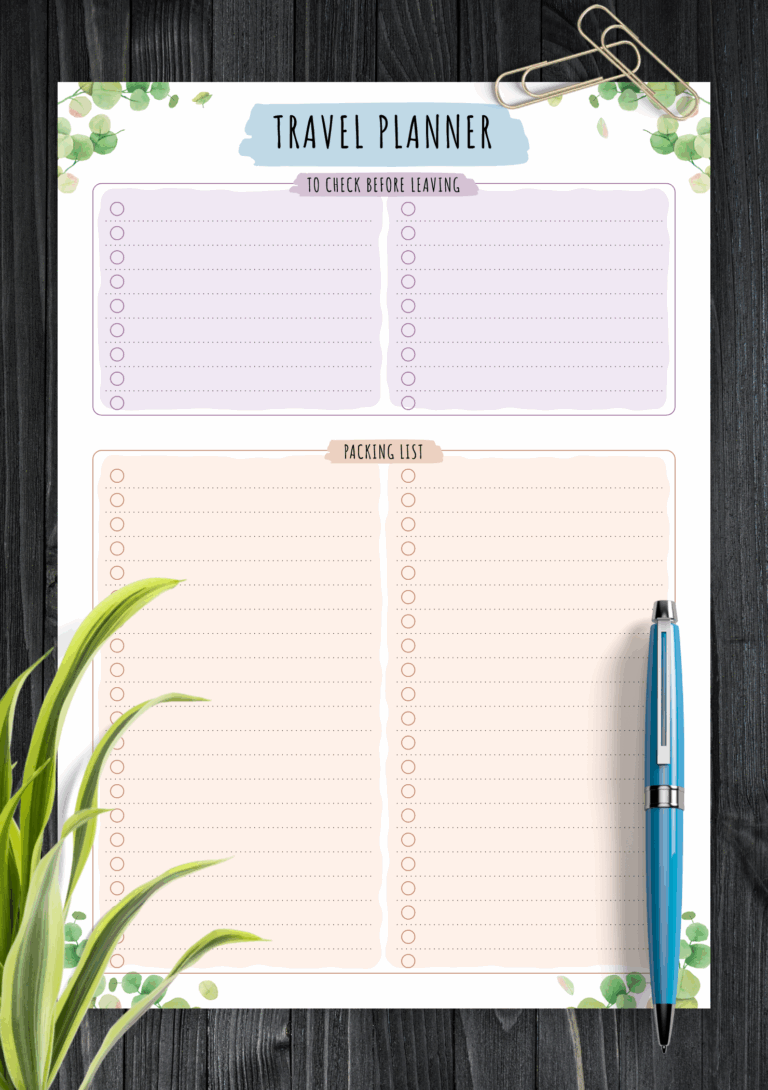Download Printable Packing List Floral Style PDF
