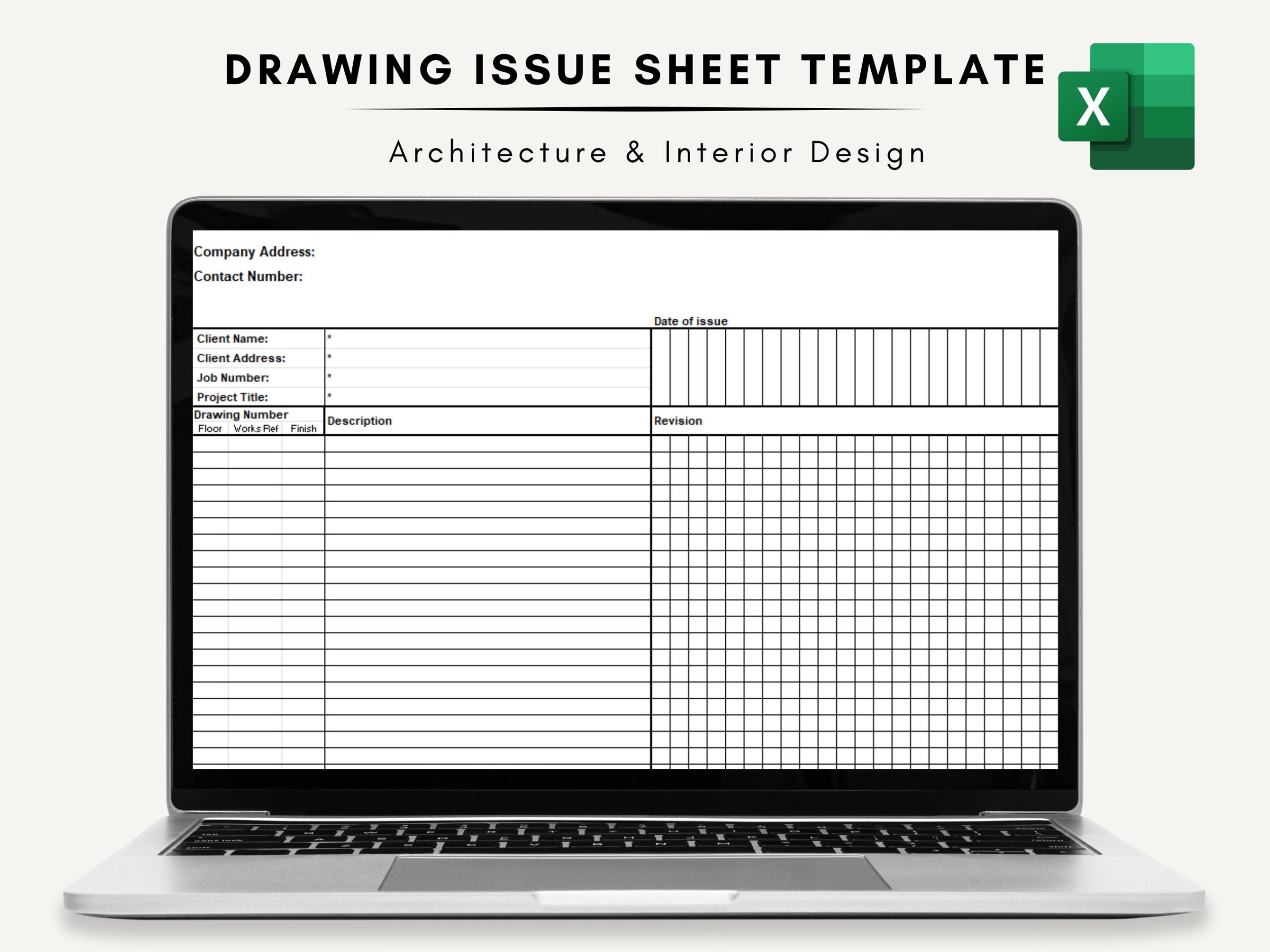 Drawing Issue Sheet Template Drawing Register Microsoft Excel Digital Template