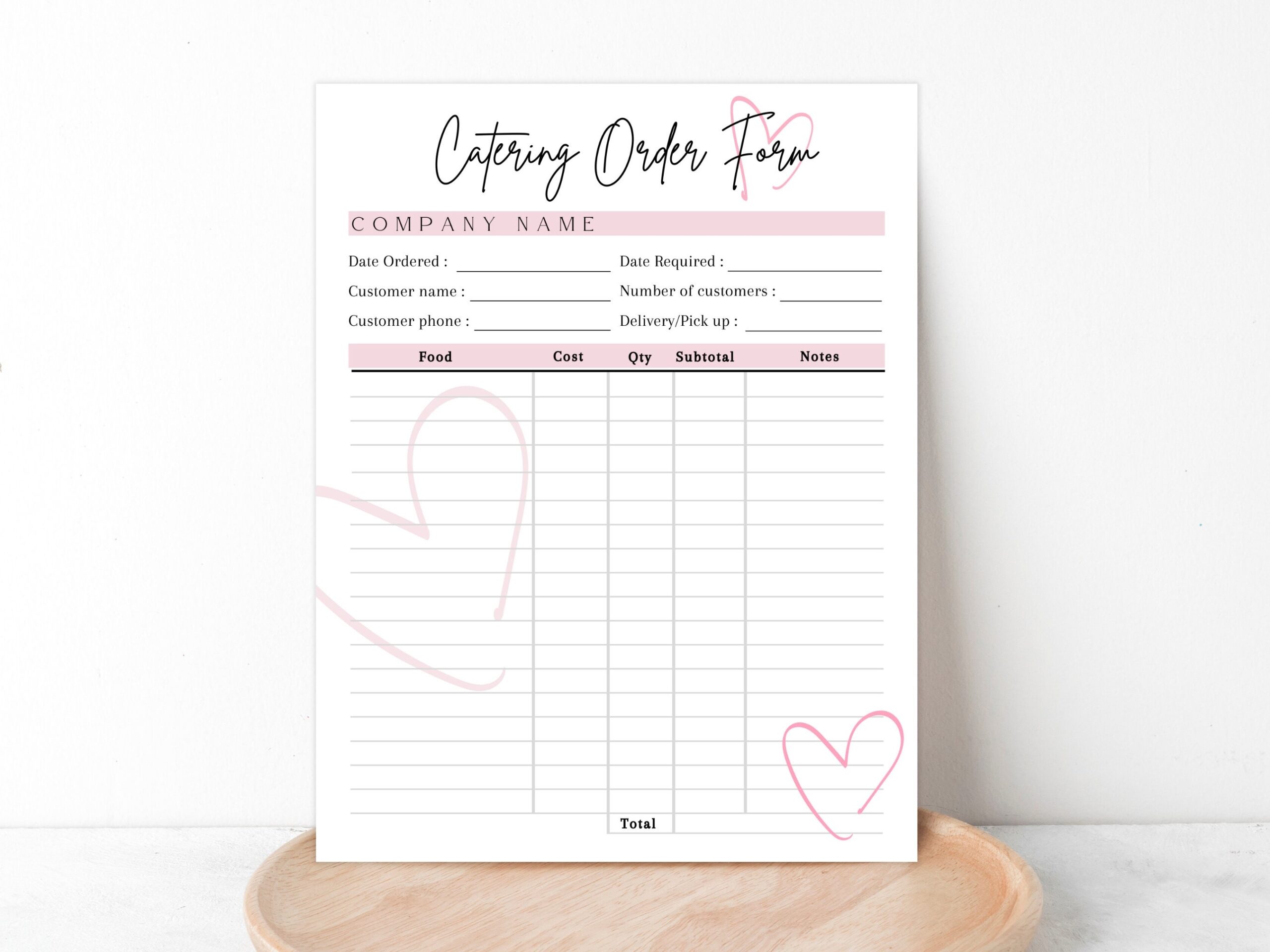 EDITABLE CATERING ORDER Form Printable Catering Order Form Template Custom Order Form For Catering Business Food Service Order Sheet Etsy