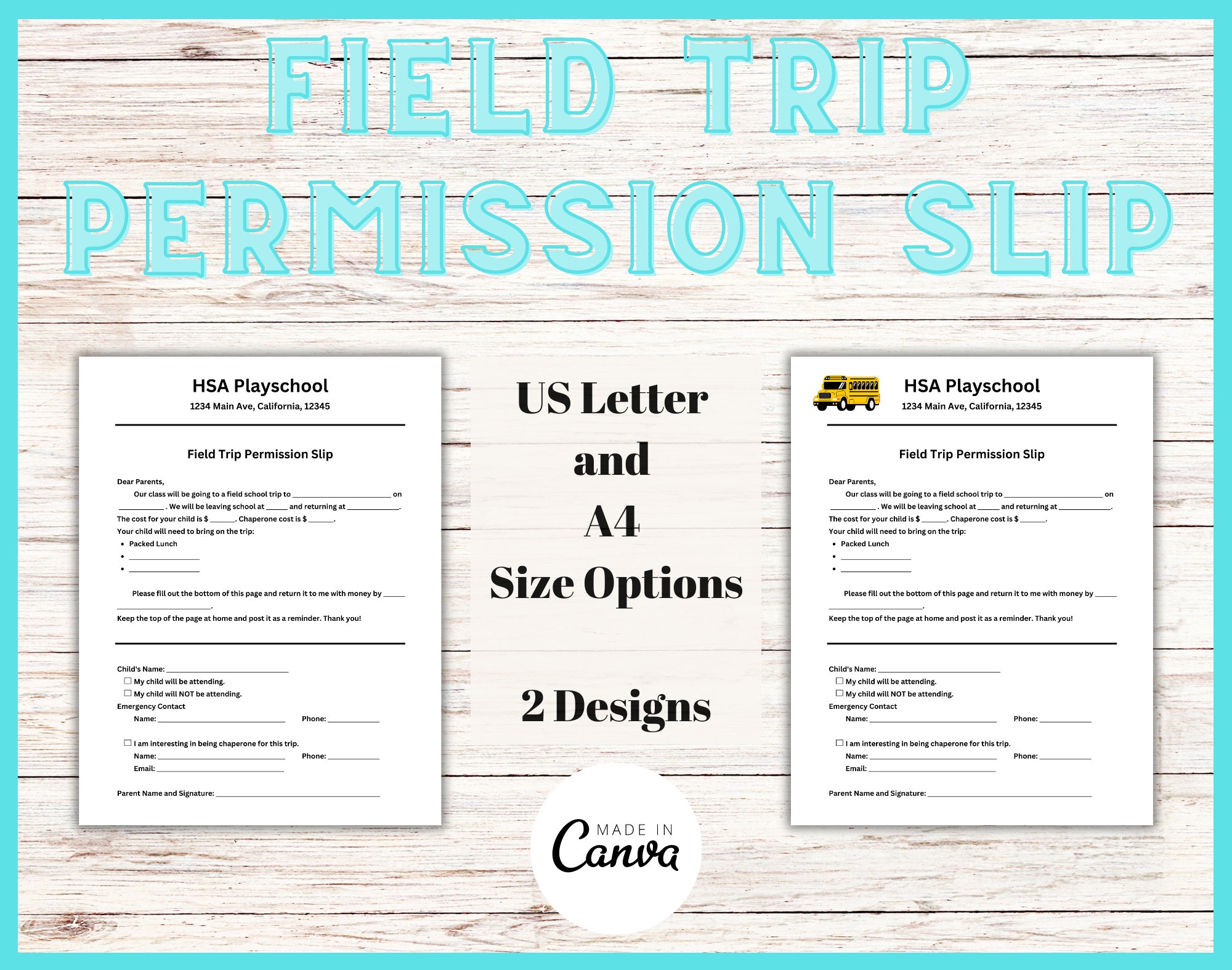 Editable Field Trip Permission Slip For Schools Instant Download And Edit Easily Customize Child Care Form Editable Printable Etsy Australia