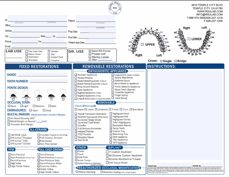 Effortless Dental RX Slip Download Reliable Dental Lab