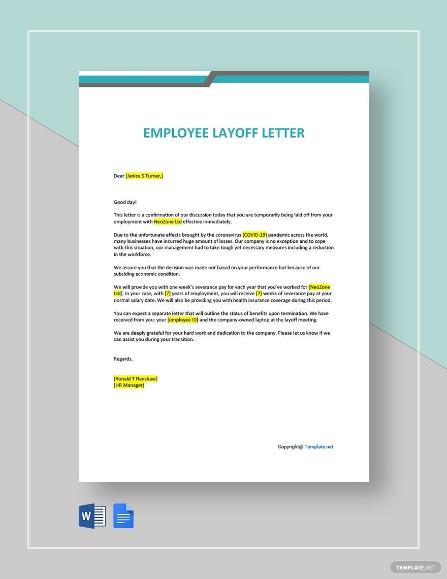 Lay Off Slip Template