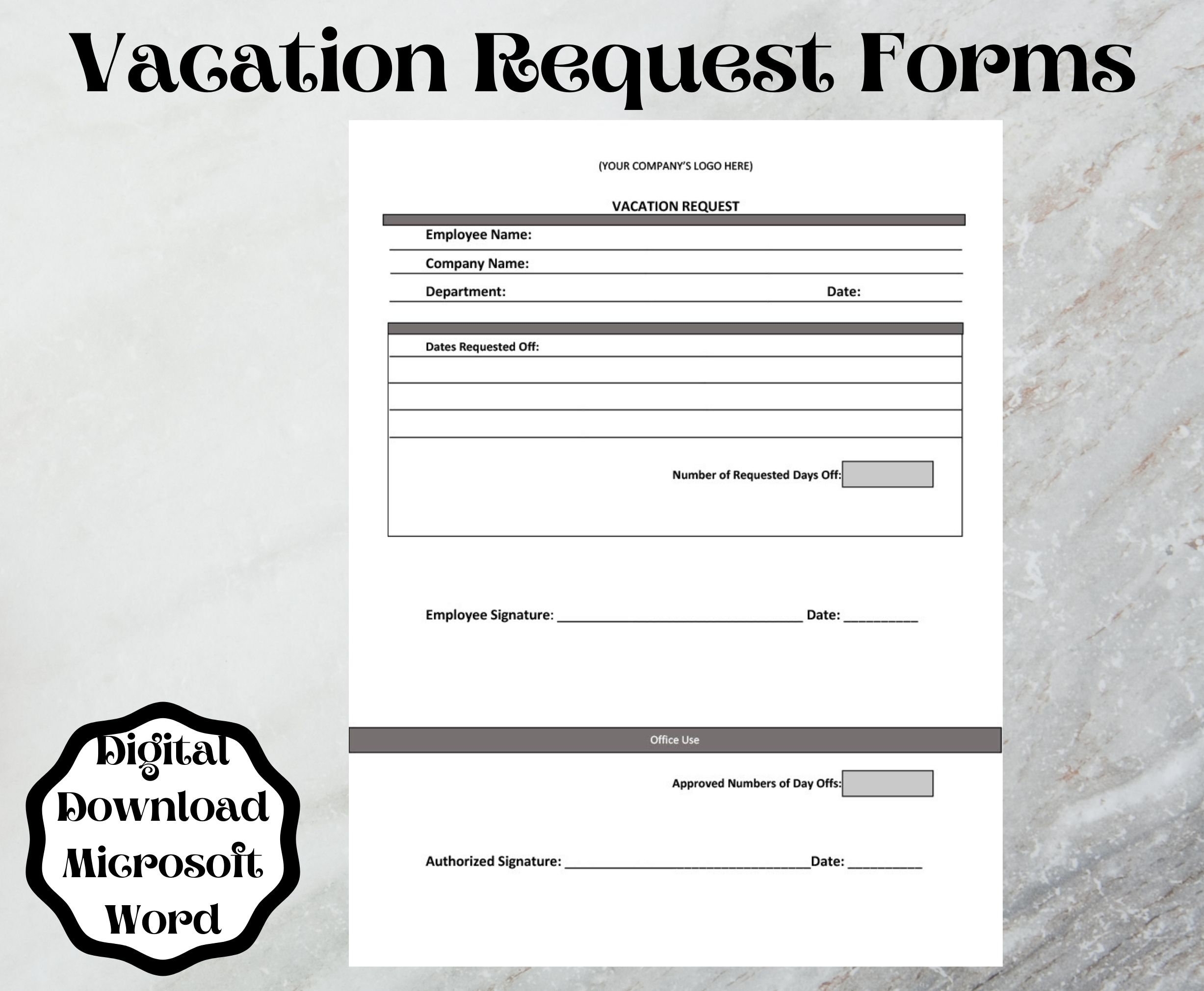 Vacation Slip Template