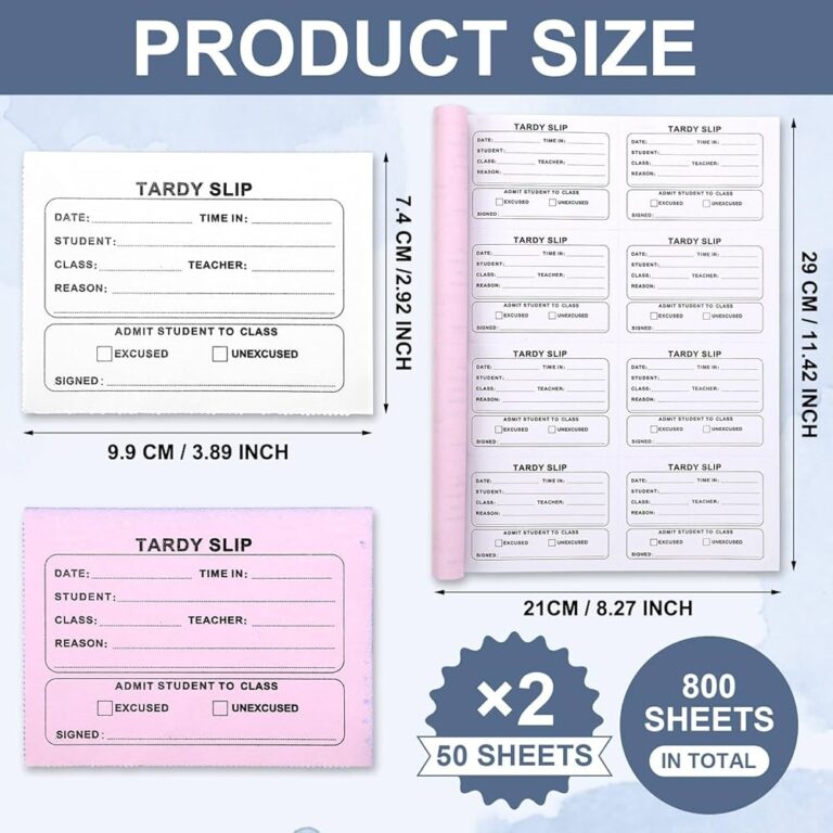 Engrowtic 800 Pcs Tardy Slip Book With Carbonless Duplicates 3 5 X 4 3 Inch Tardy Slips Per Book Form Register Copy Books For Student Late Arrivals 
