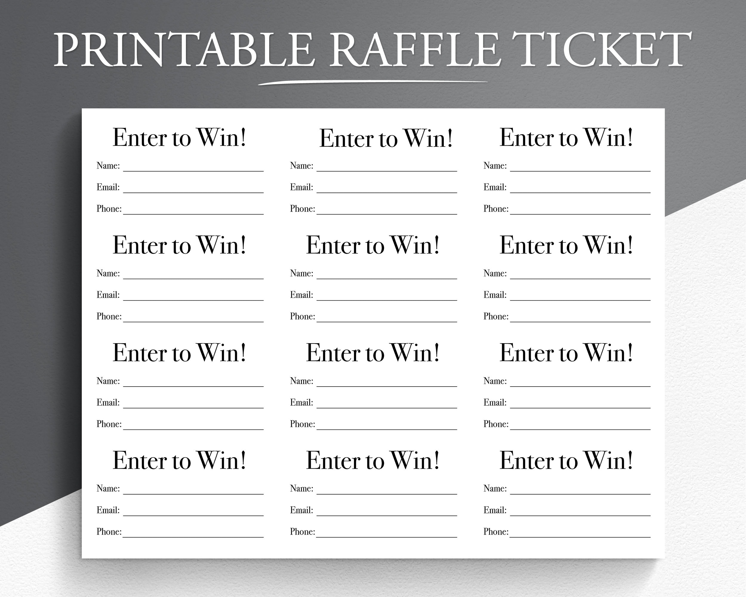 Entry Form Template Etsy