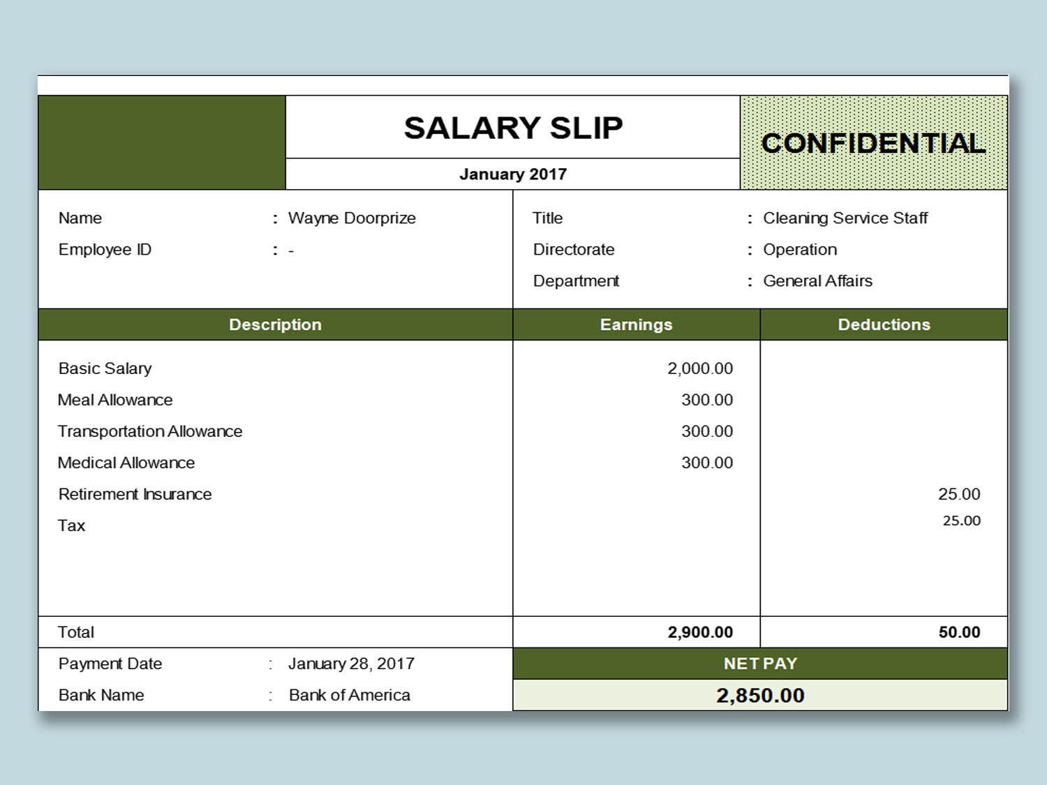 EXCEL Of Salary Slip Calculator xlsx WPS Free Templates