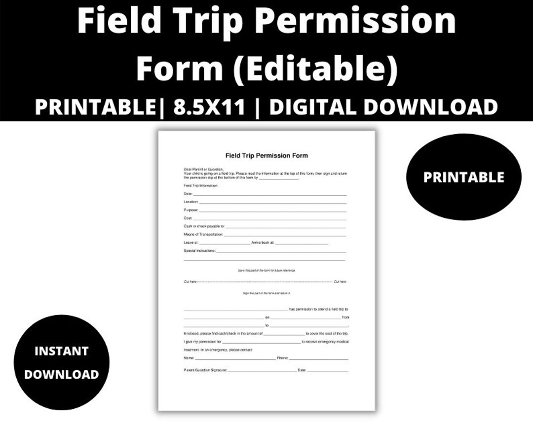 Truck Field Trip Permission Slip Template