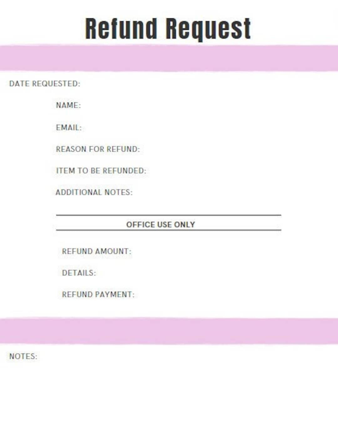 Cash Refund Slip Template