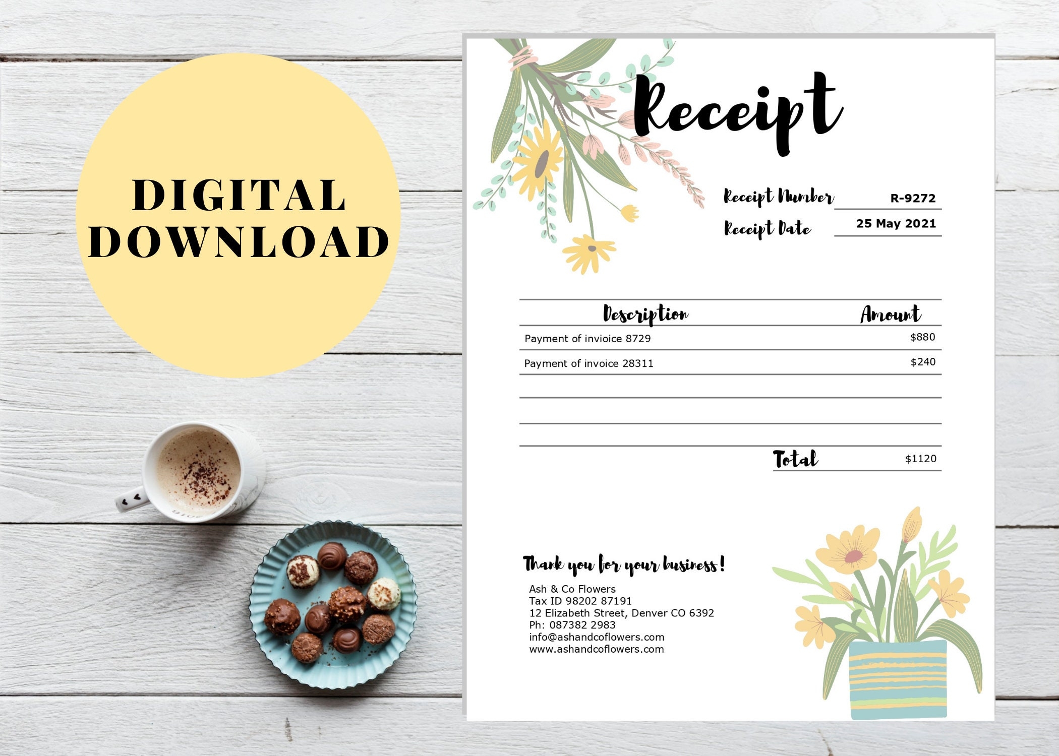 Florist Receipt Template Flower Store Receipt Template Flower 
