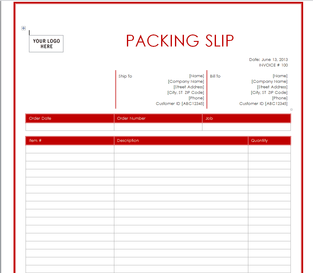 FREE 30 Professional Packing Slip Templates WORD U0026 EXCEL 