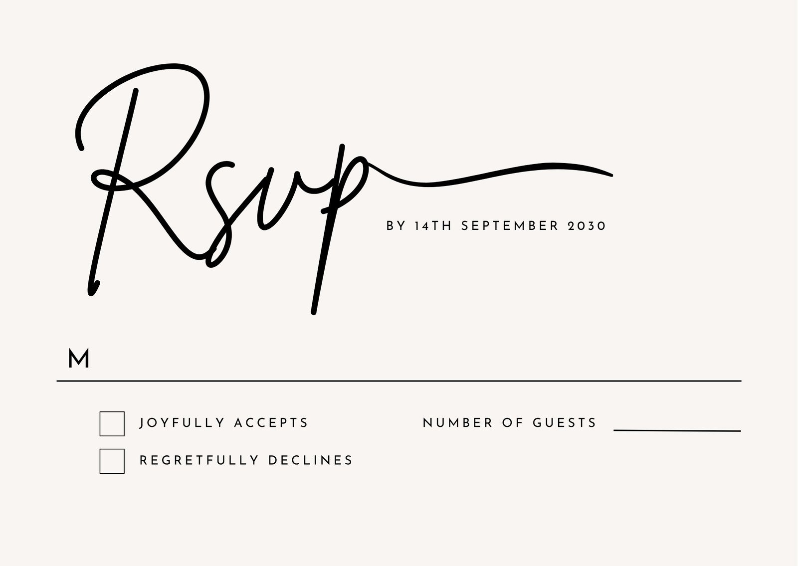 Rsvp Slip Template