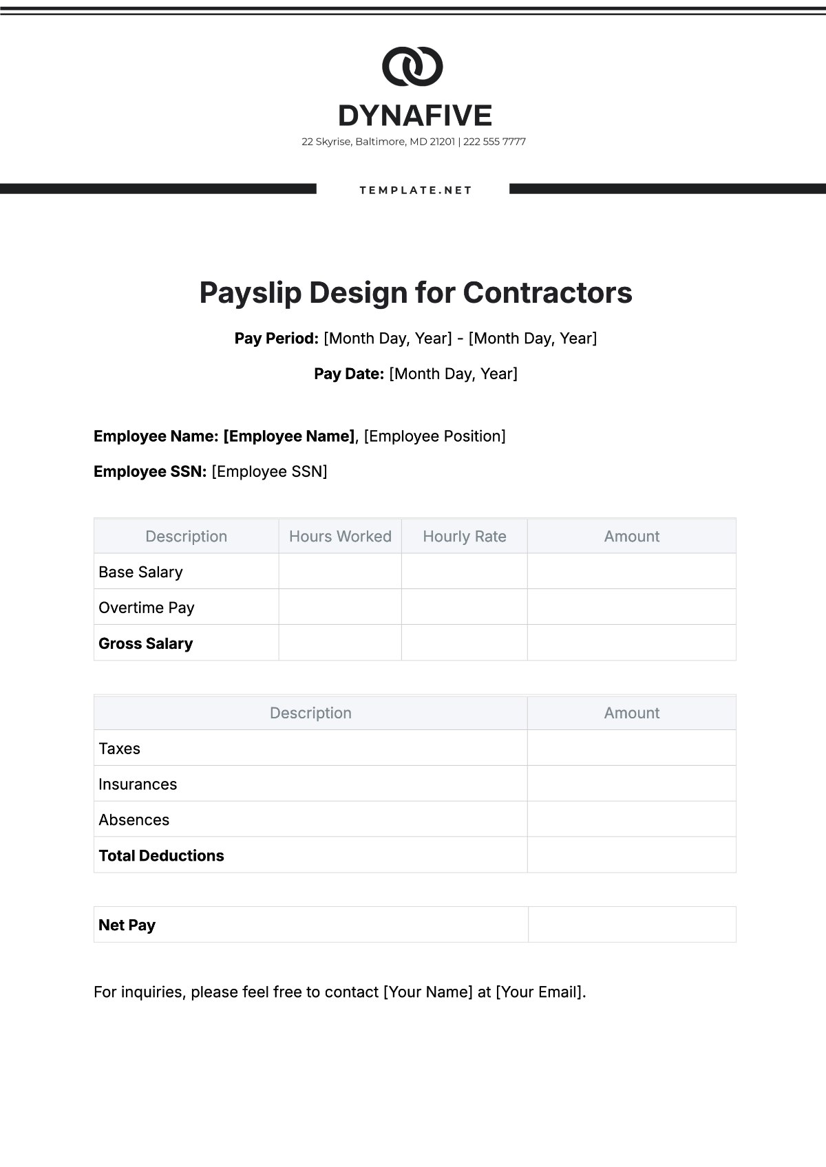 Australian Pay Slip Template