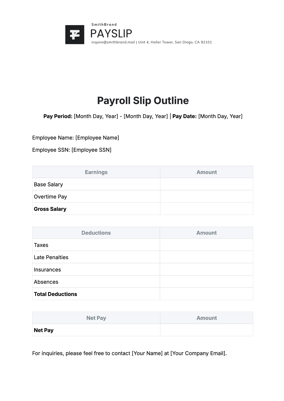 Free Australian Payslip Template To Edit Online
