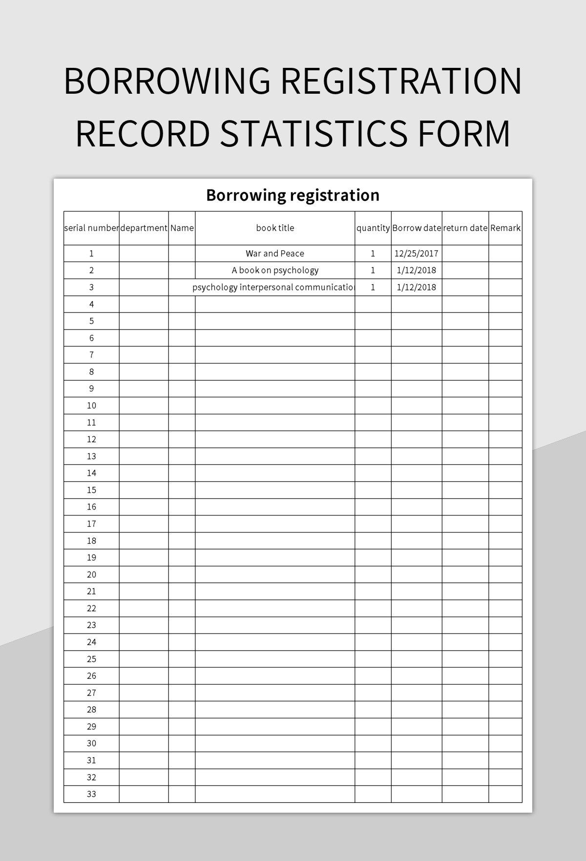 Borrower Slip Template