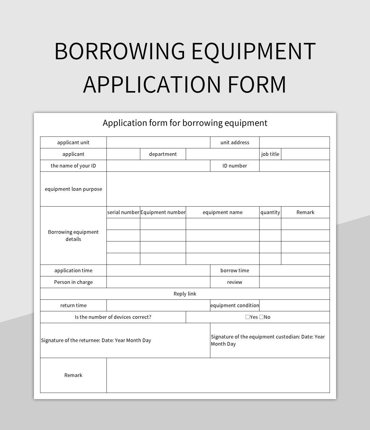 Free Borrower Templates For Google Sheets And Microsoft Excel Slidesdocs