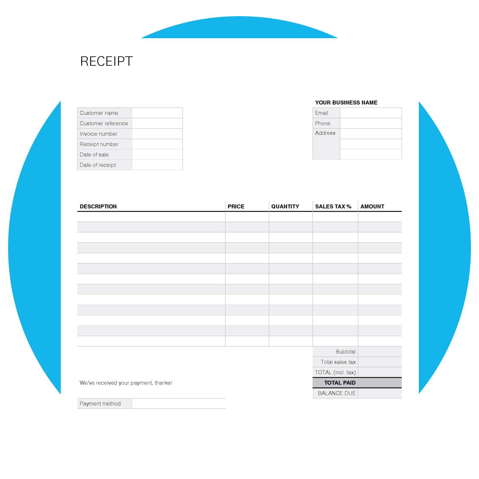 Free Cash Receipt Template Xero