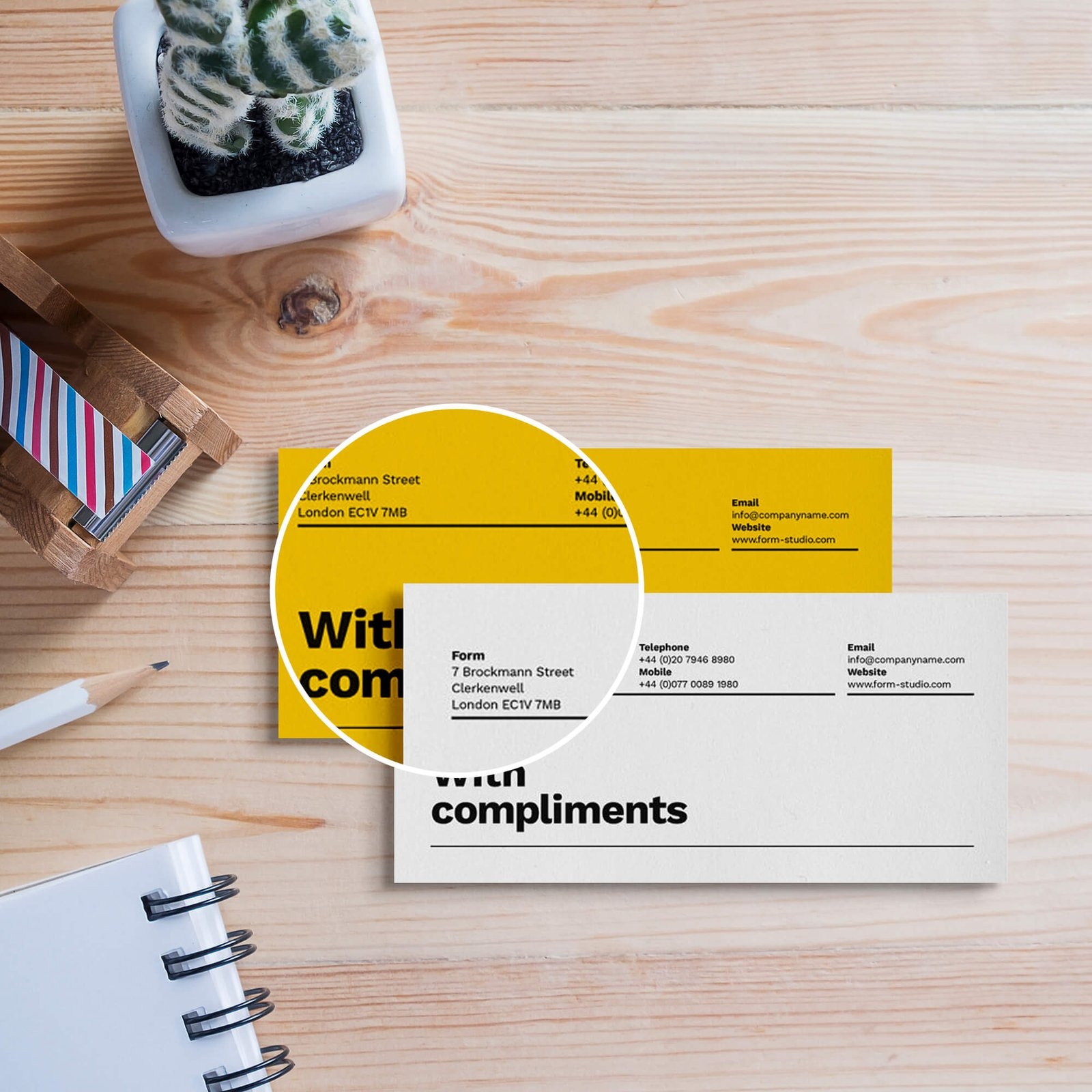 Free Compliment Slip Mockup PSD Template Mockup Den