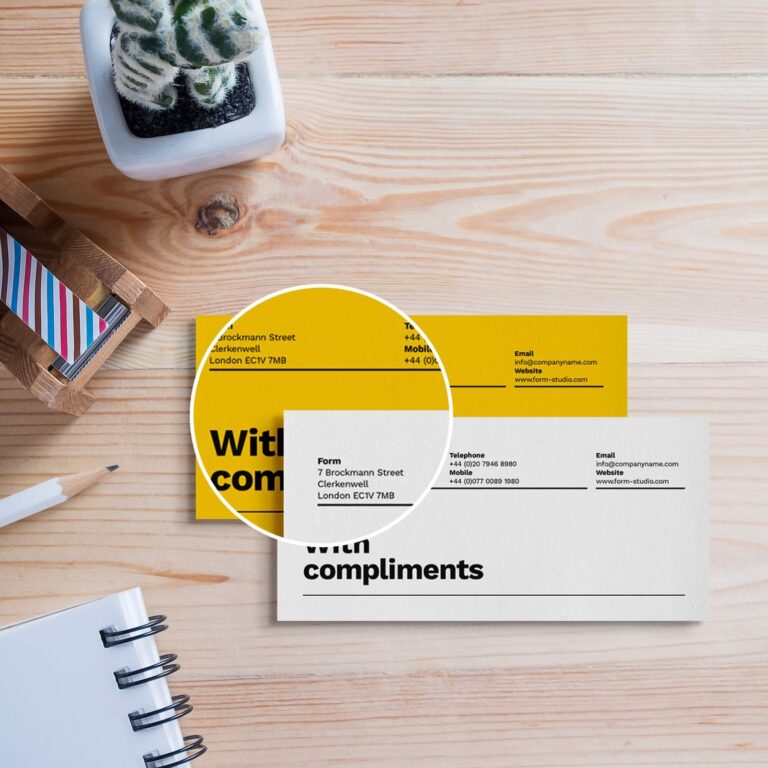 Free Compliment Slip Mockup PSD Template Mockup Den