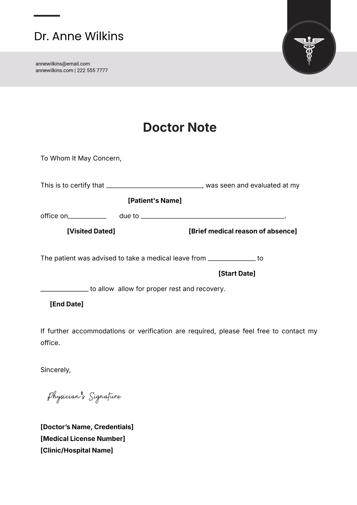 Free Sick Slip Template