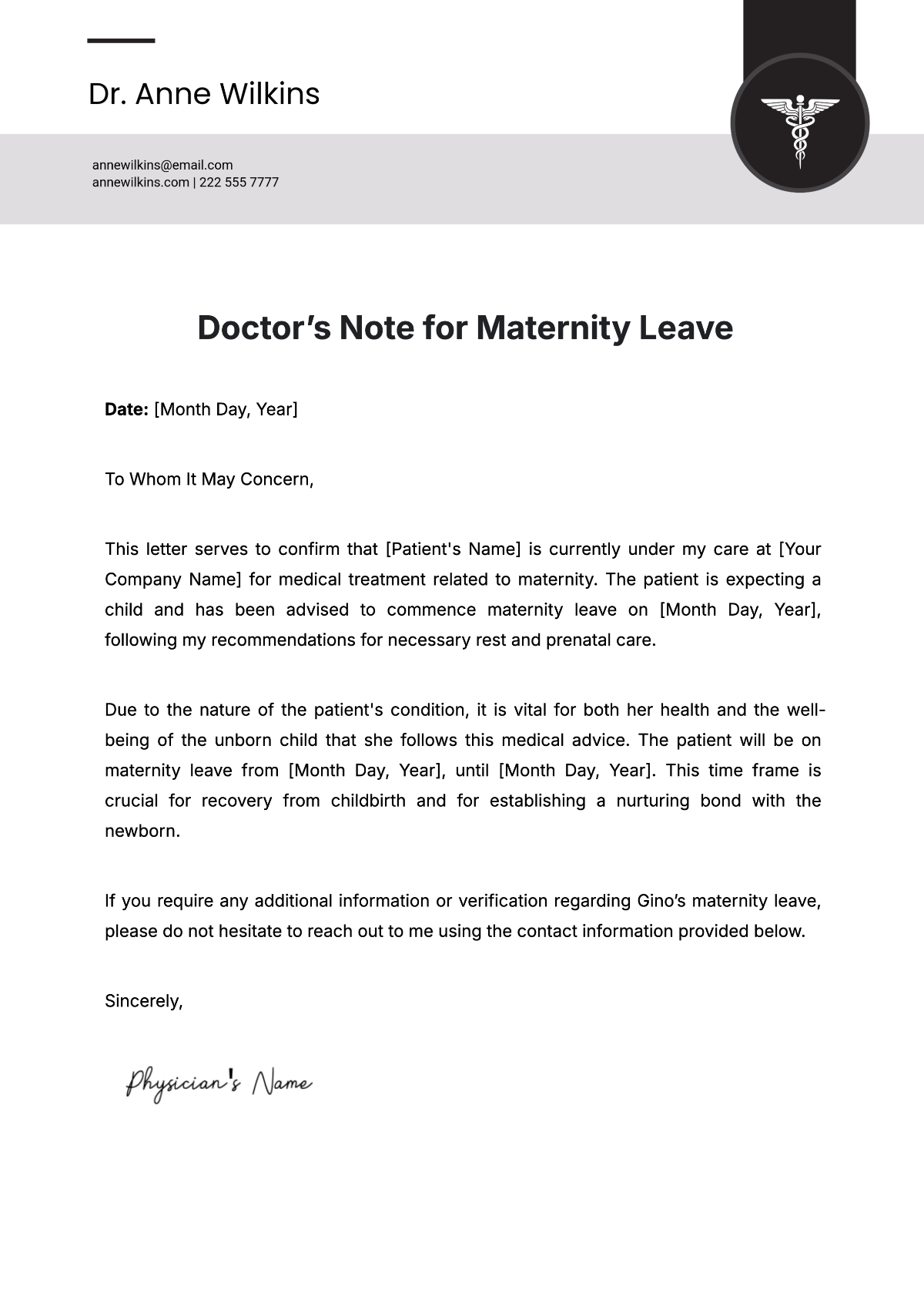 Doctor Slip Template