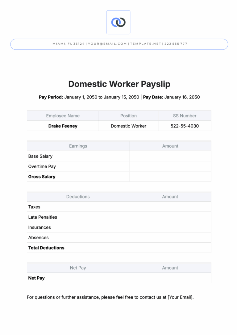 Free Domestic Worker Payslip Template To Edit Online