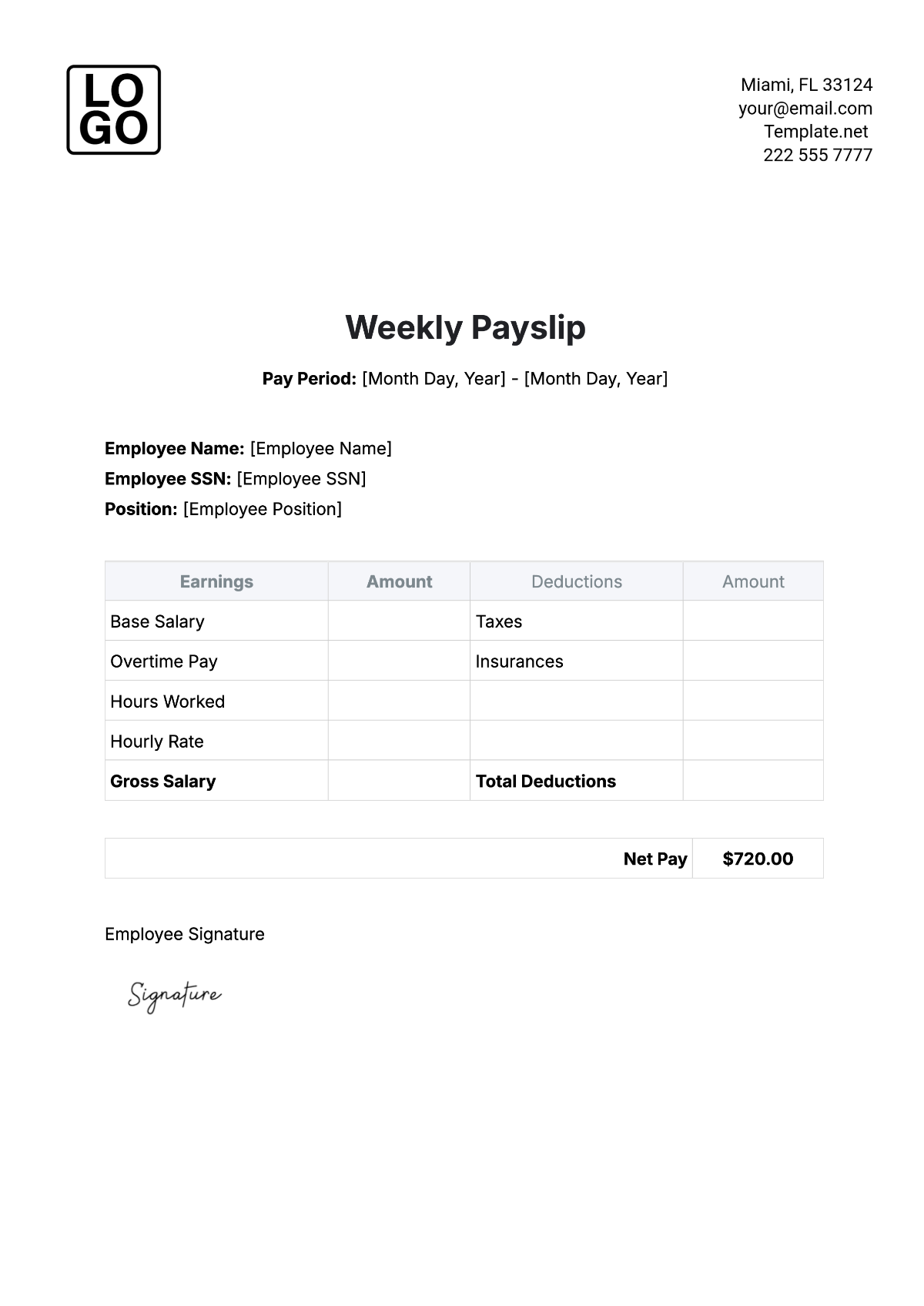 Free Domestic Worker Payslip Template To Edit Online