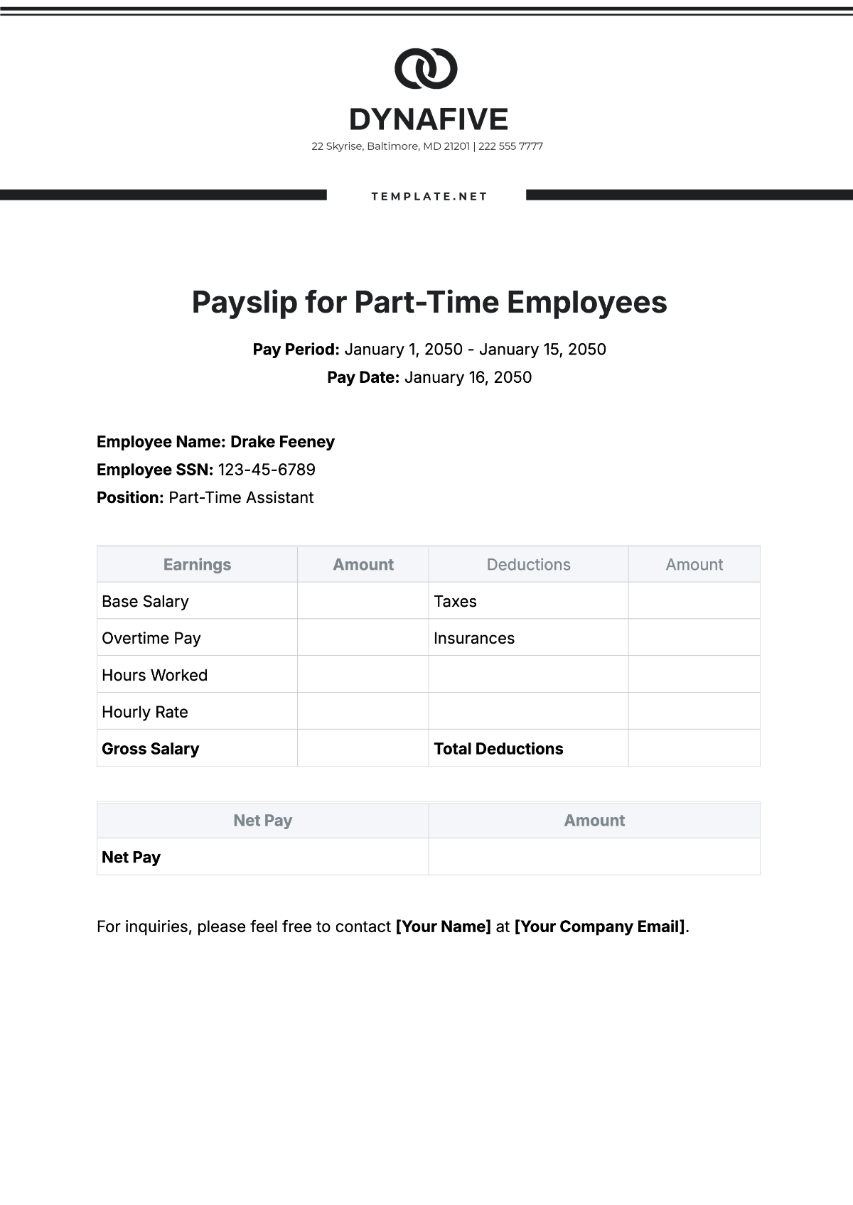 Free Domestic Worker Payslip Template To Edit Online