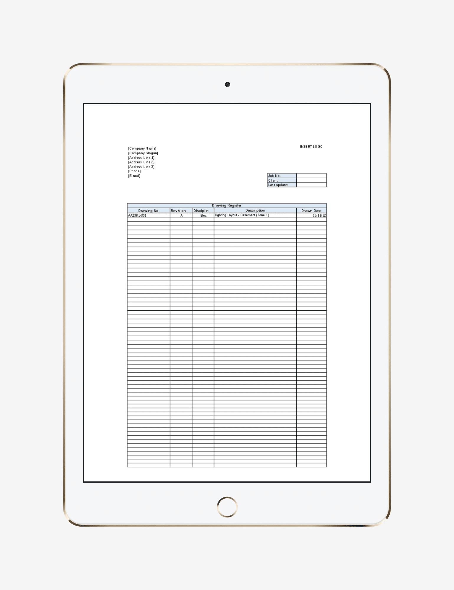 FREE Drawing Register Template Project Manager Store
