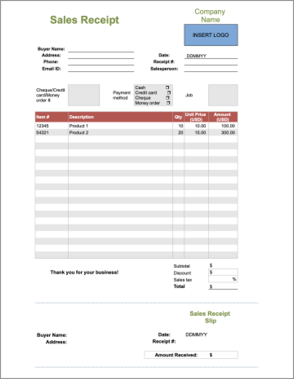 Free Editable Sales Receipt Template For Free Signeasy