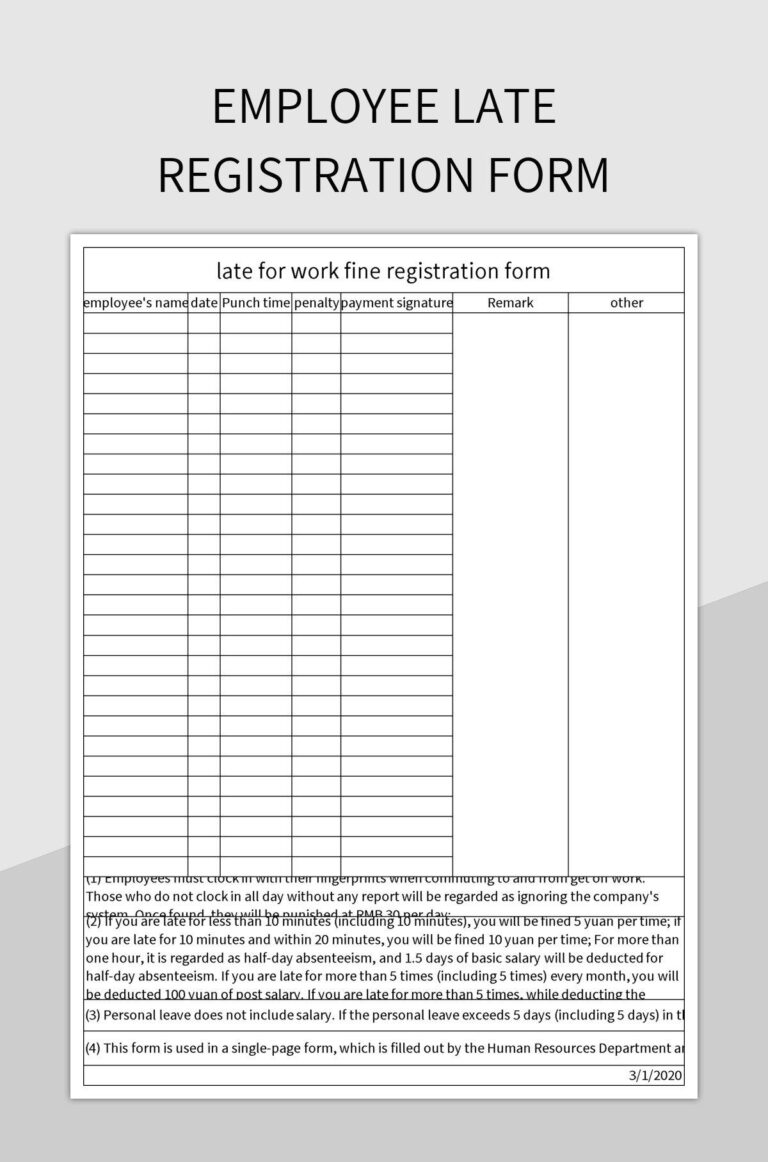 Free Employees Are Late Templates For Google Sheets And Microsoft Excel Slidesdocs