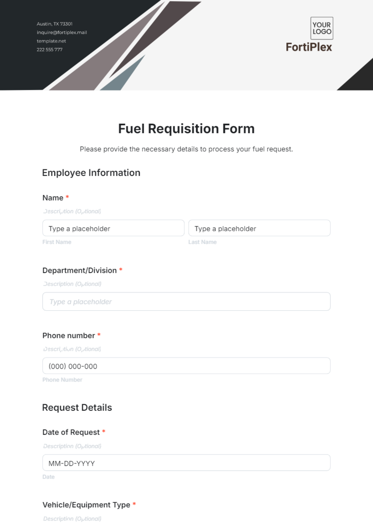 Free Fuel Requisition Form Template To Edit Online