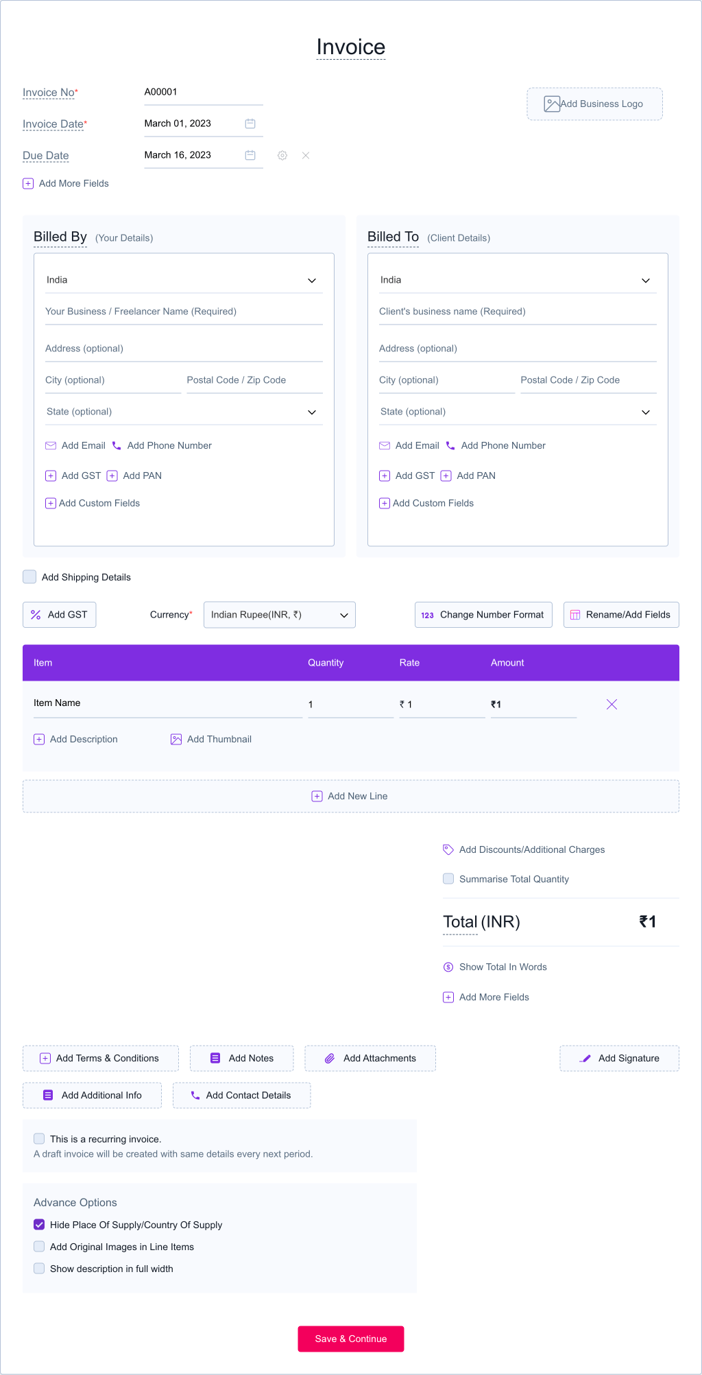 Free Invoice Format Templates Download U0026 Share