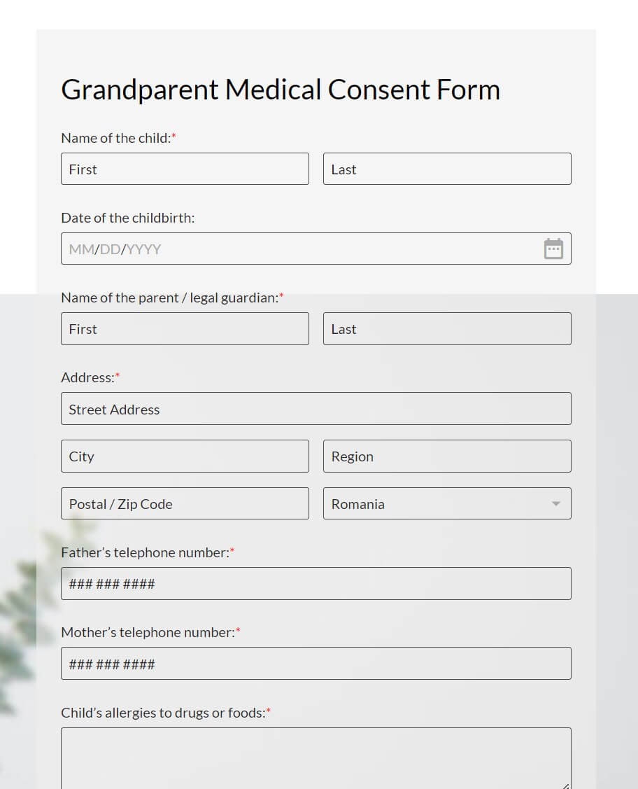 Permission Slip Template For Medical Care