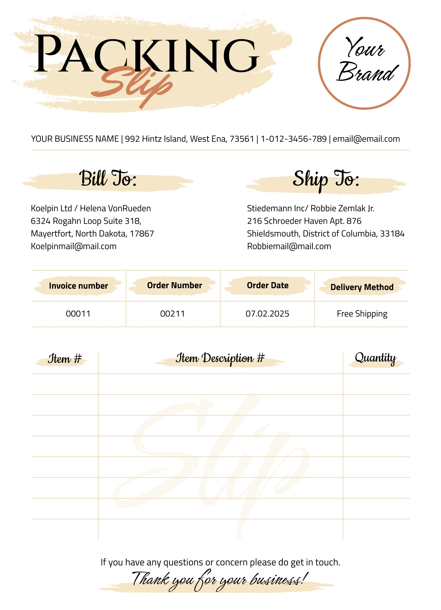 Free Packing Slip Google Docs Templates Gdoc io