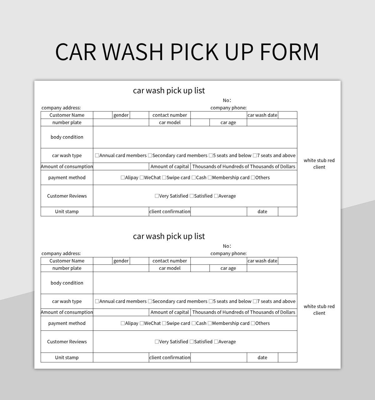 Free Pick Up Form Templates For Google Sheets And Microsoft Excel Slidesdocs
