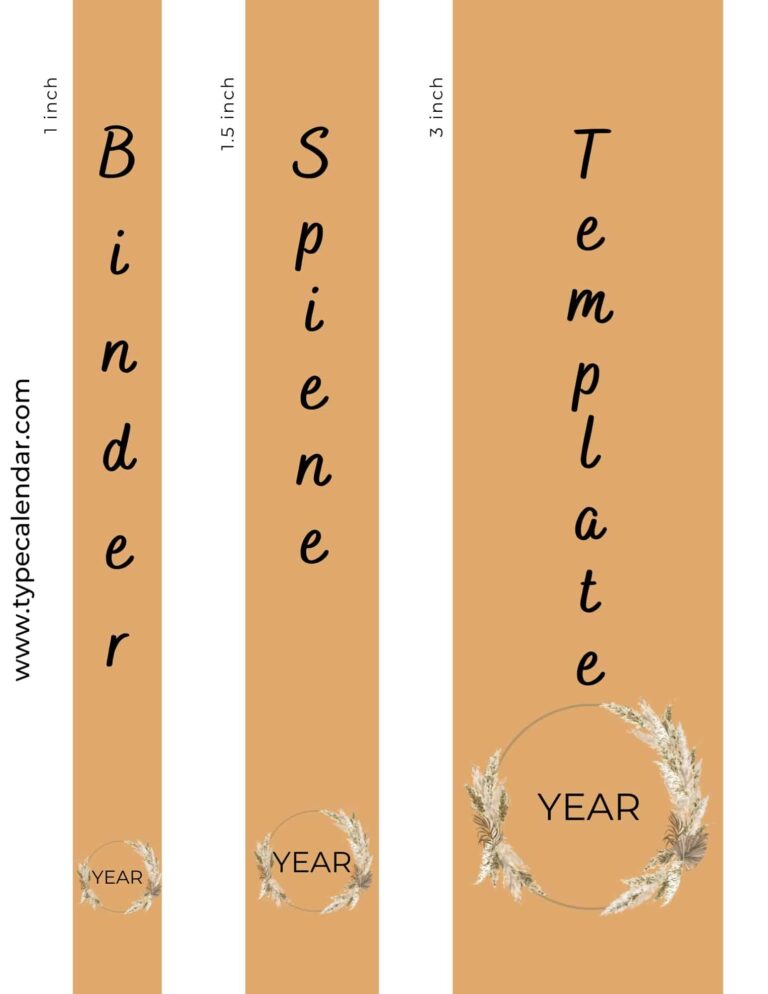 Free Printable Binder Spine Insert Templates 1 2 3 Inch Label U0026Word