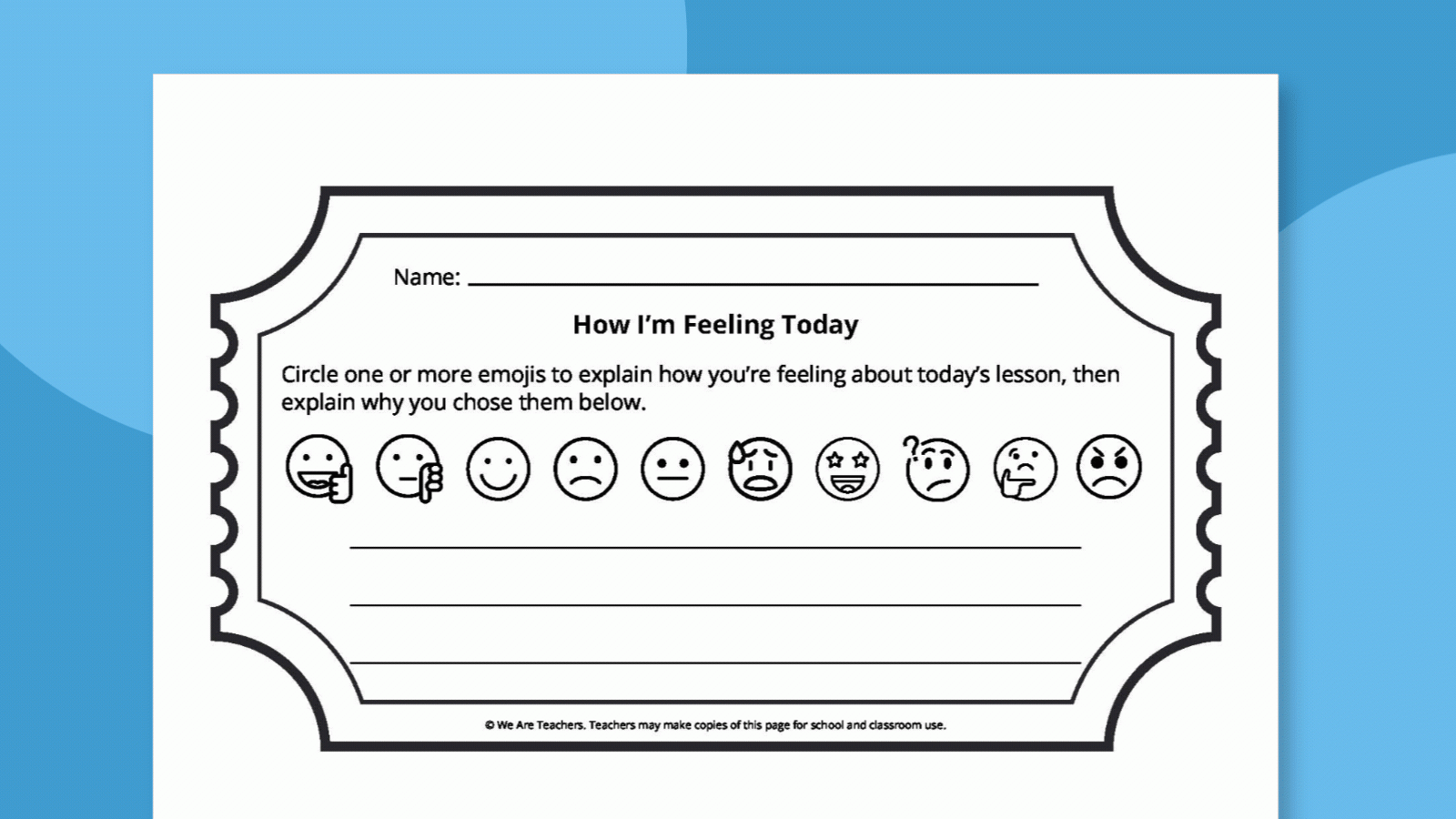 Exit Slip Template For Classroom