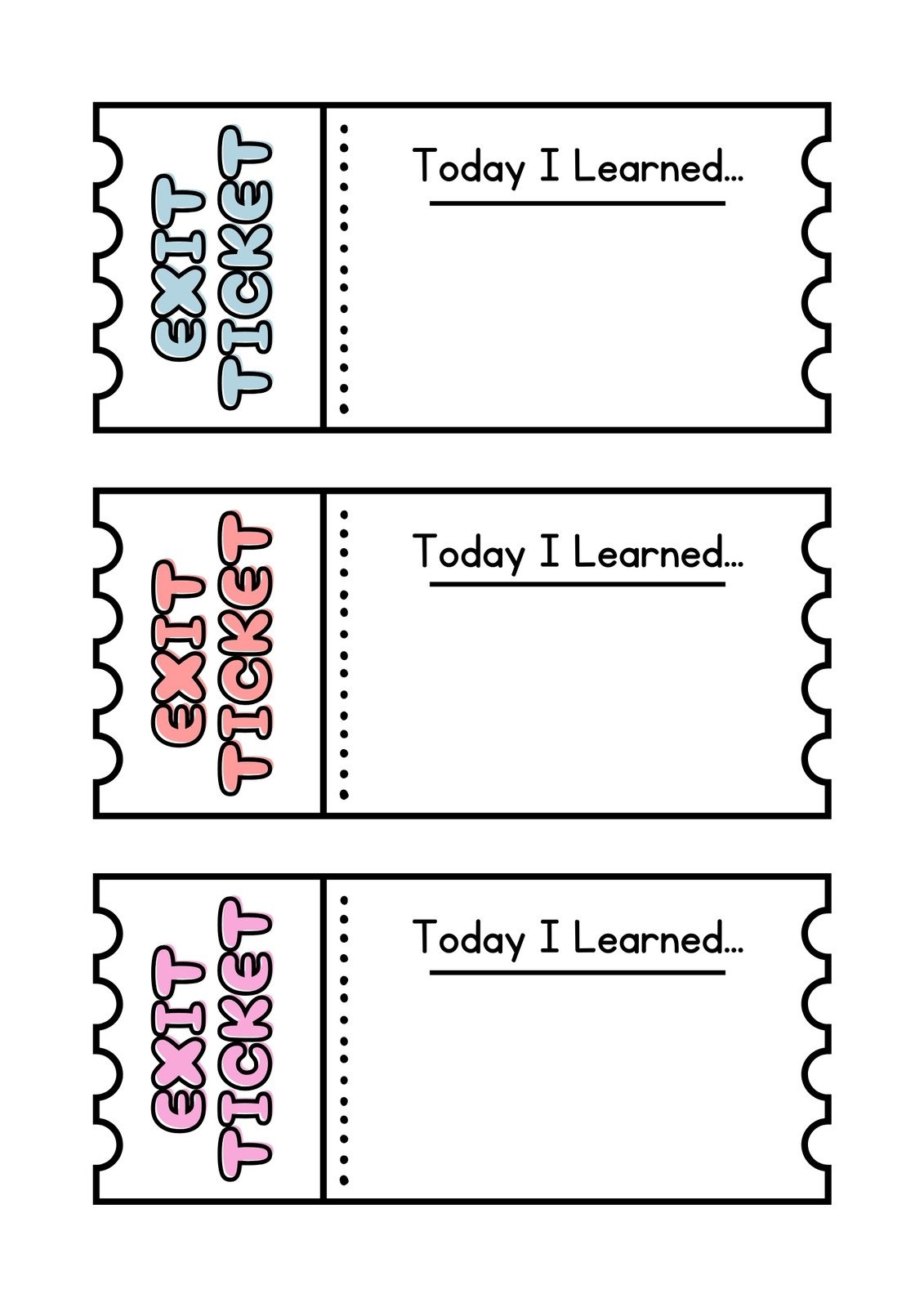 Free Printable Exit Ticket Templates You Can Customize Canva