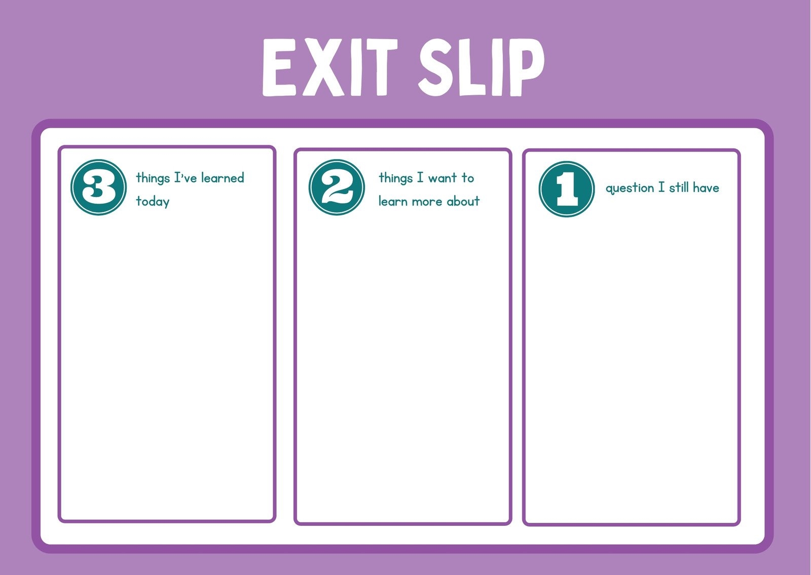 Free Printable Exit Ticket Templates You Can Customize Canva
