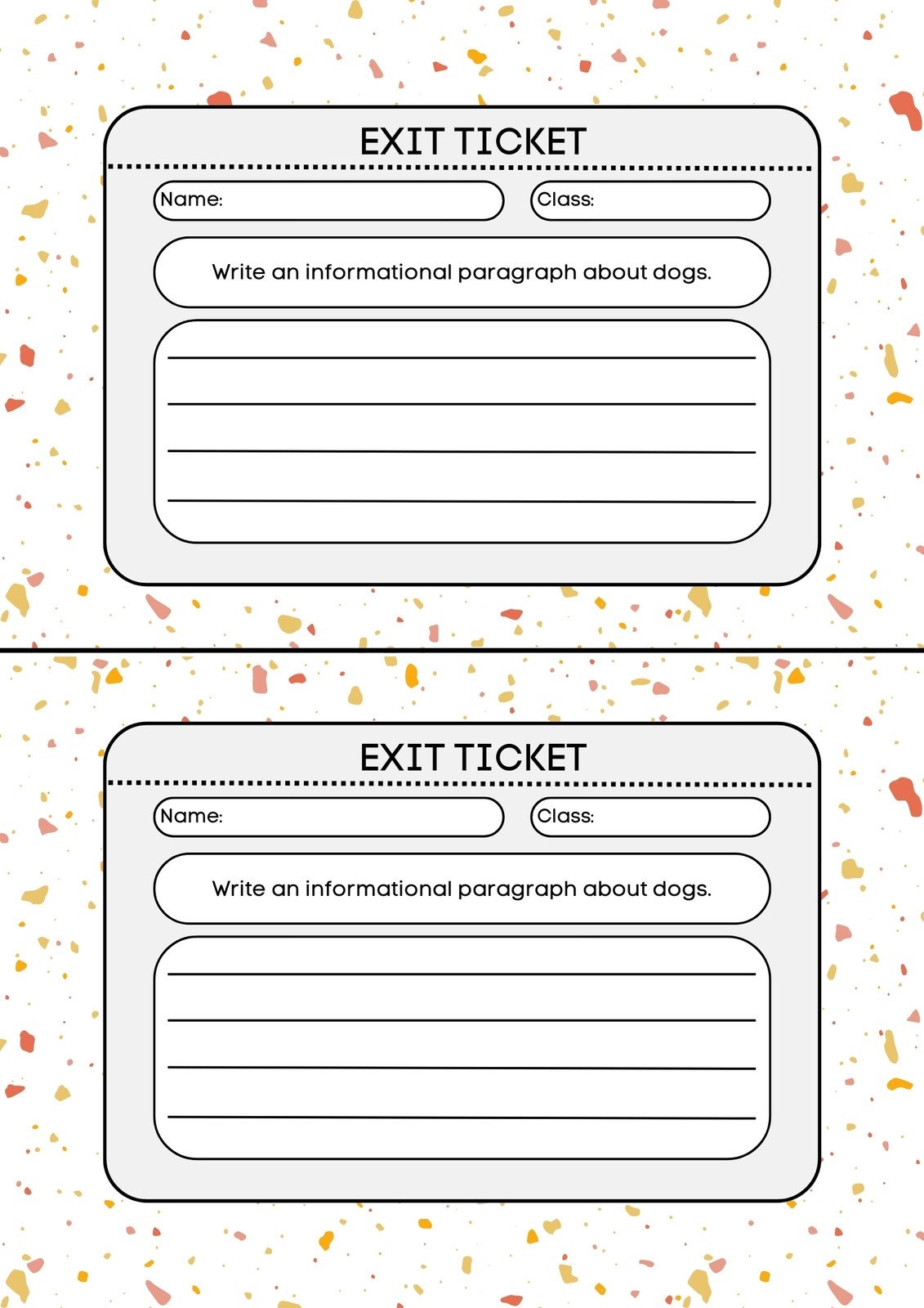 Blank Exit Slip Template