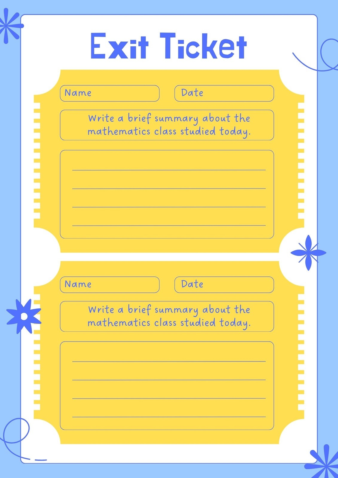 Exit Slip Template Free